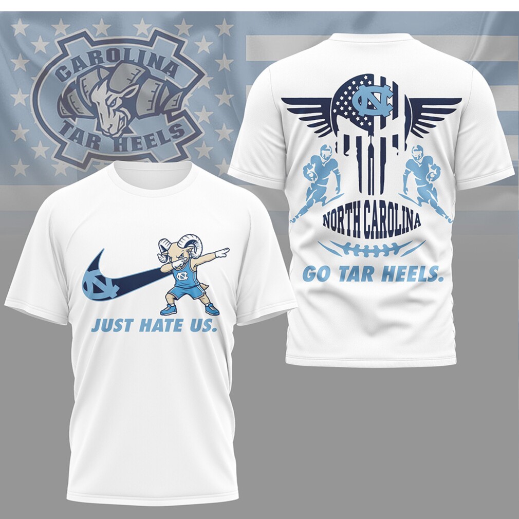 North Carolina Tar Heels Just Hate Us Dabbing Ram Mascot Graphic T Shirt North Carolina Tar Heels Just Hate Us Dabbing Ram Mascot Graphic T Shirt