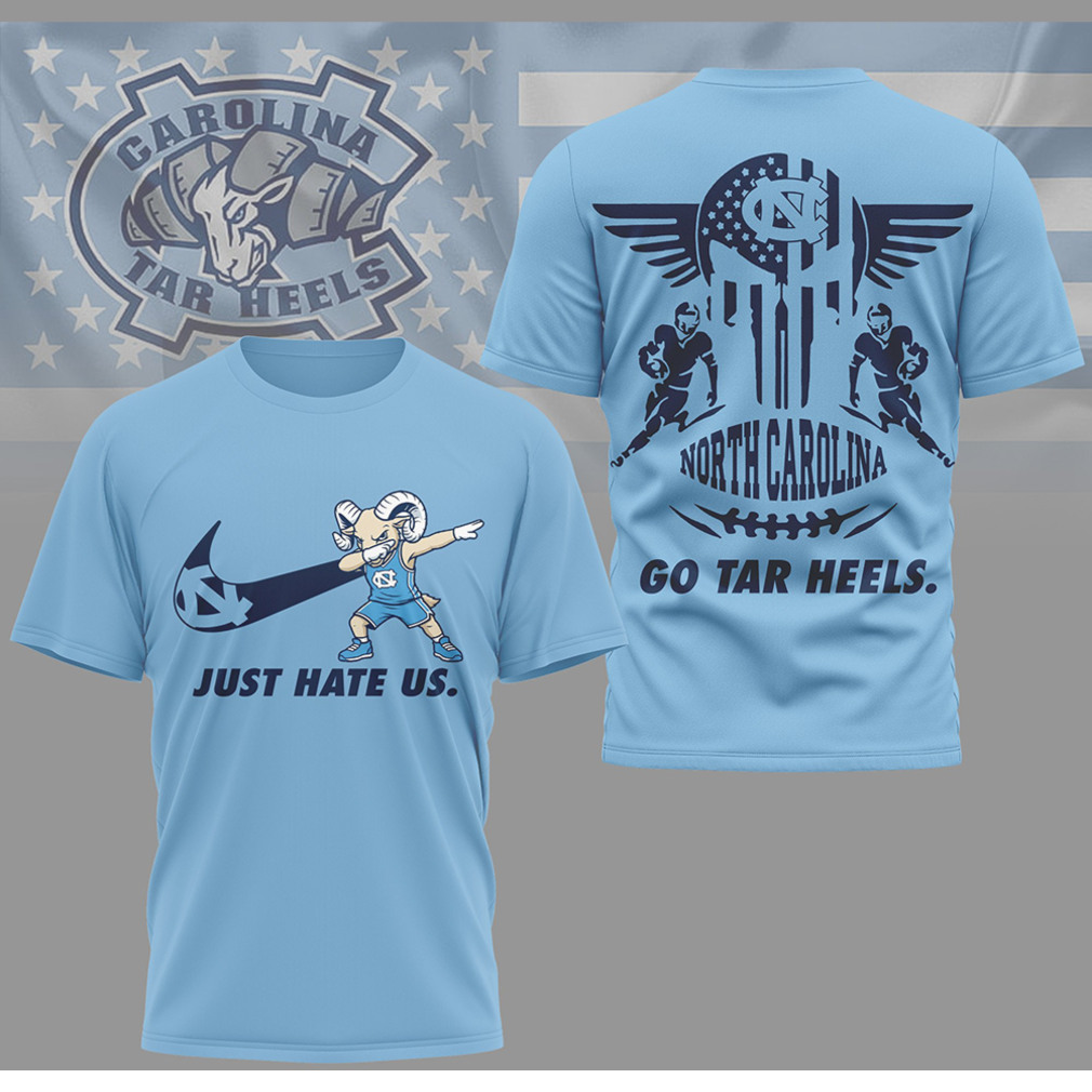 North Carolina Tar Heels Just Hate Us Dabbing Ram Mascot Graphic T Shirt North Carolina Tar Heels Just Hate Us Dabbing Ram Mascot Graphic T Shirt