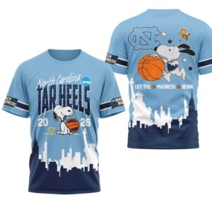 North Carolina Tar Heels Snoopy March Madness 2026 Basketball NFL Shirt