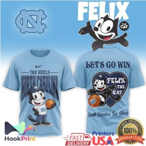 North Carolina Tar Heels x Felix the Cat Basketball Graphic T Shirt