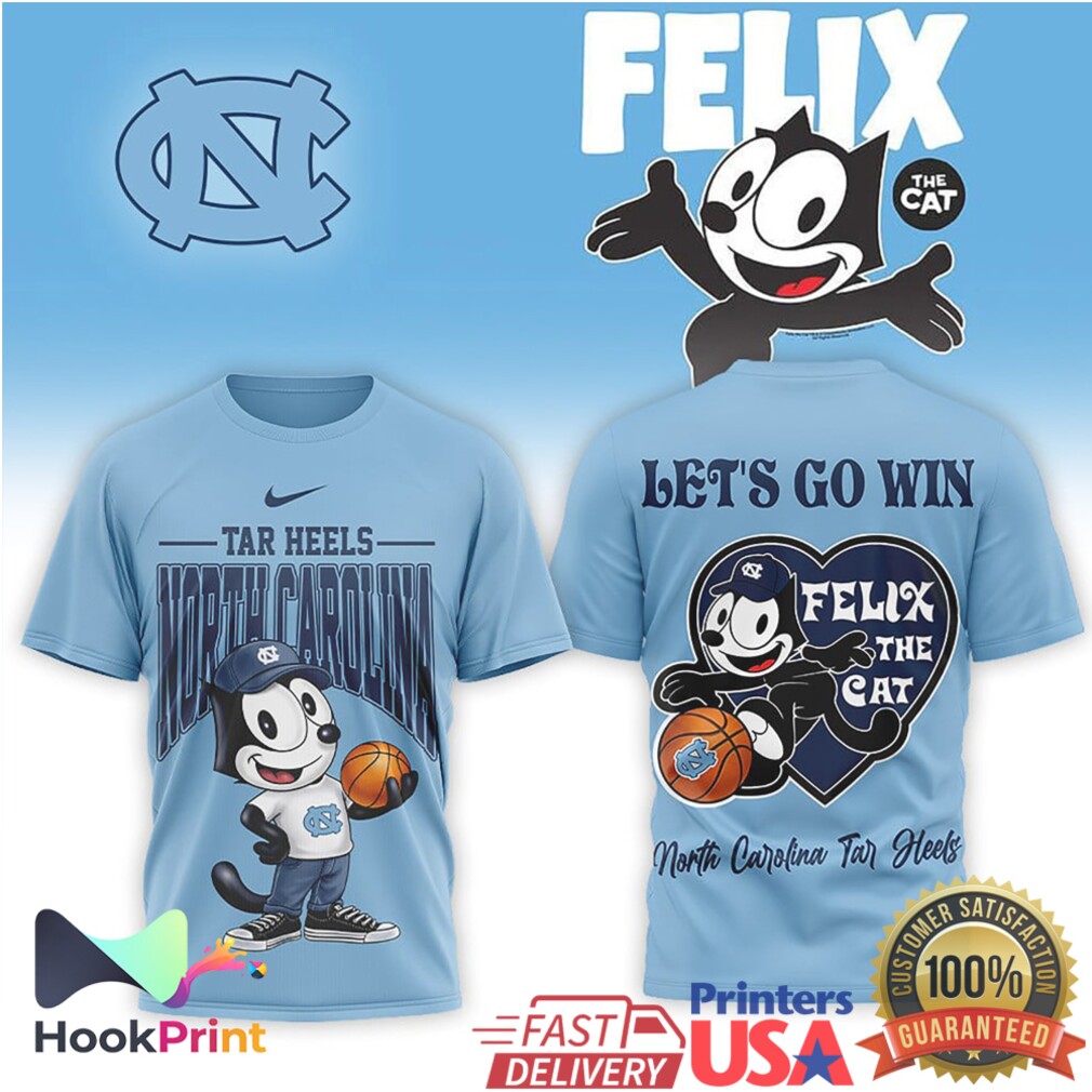 North Carolina Tar Heels x Felix the Cat Basketball Graphic T Shirt North Carolina Tar Heels x Felix the Cat Basketball Graphic T Shirt