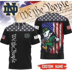 Notre Dame Fighting Irish Custom Name Patriotic We The People T Shirt