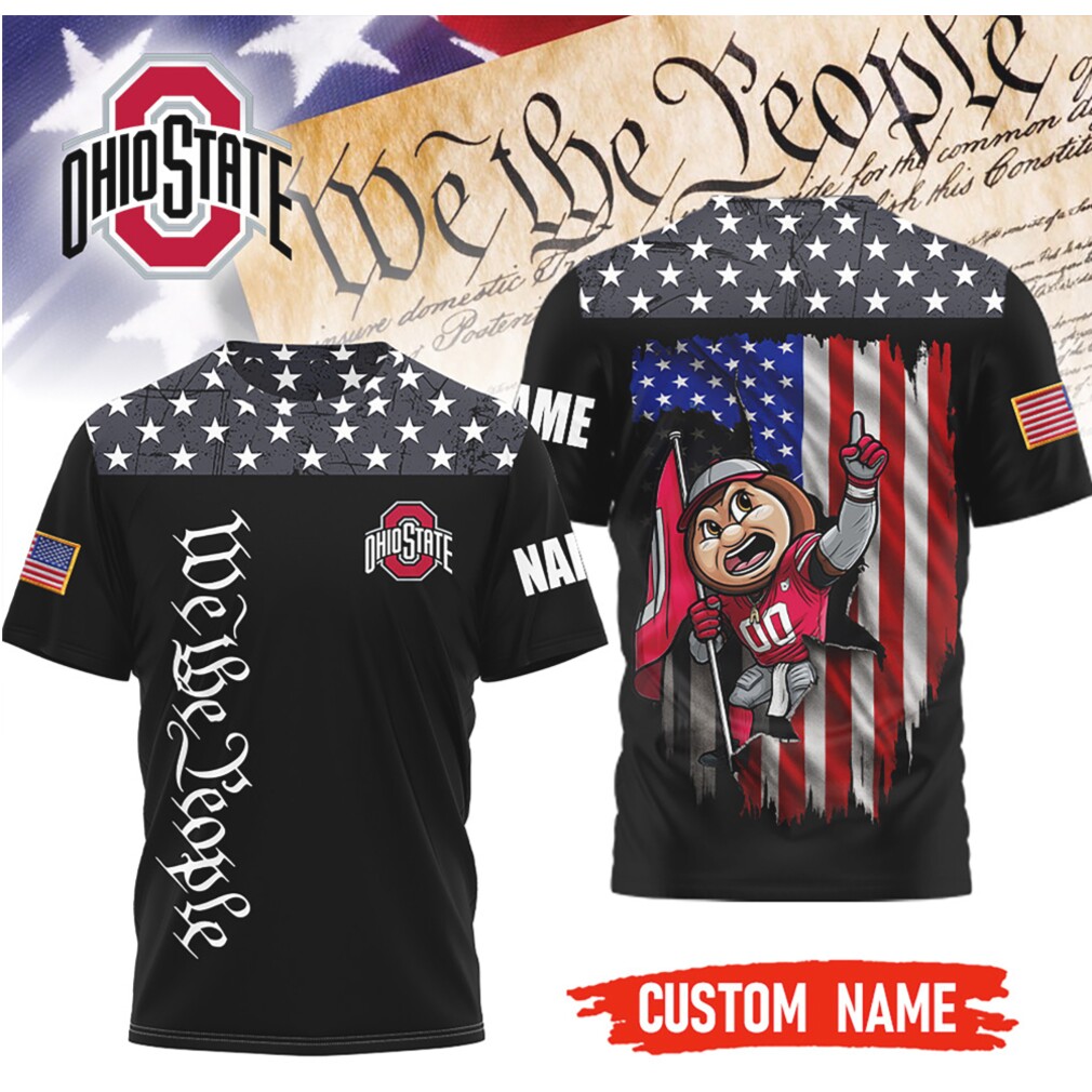 Ohio State Buckeyes Custom Name Brutus We The People US Flag T Shirt Ohio State Buckeyes Custom Name Brutus We The People US Flag T Shirt