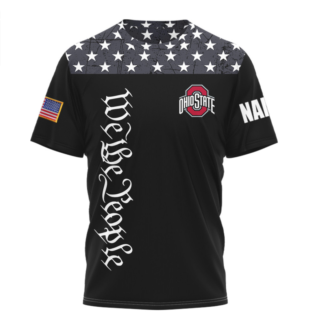 Ohio State Buckeyes Custom Name Brutus We The People US Flag T Shirt Ohio State Buckeyes Custom Name Brutus We The People US Flag T Shirt