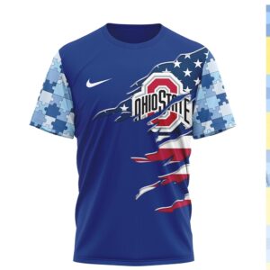 Ohio State Buckeyes I Wear Blue For Autism Awareness T Shirt
