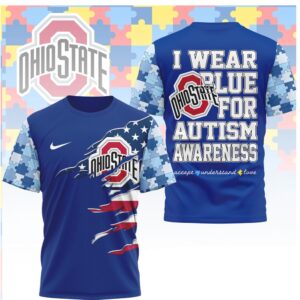 Ohio State Buckeyes I Wear Blue For Autism Awareness T Shirt
