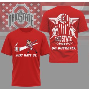 Ohio State Buckeyes “Just Hate Us” Brutus Dabbing NCAA Rivalry T Shirt Ohio State Buckeyes “Just Hate Us” Brutus Dabbing NCAA Rivalry T Shirt