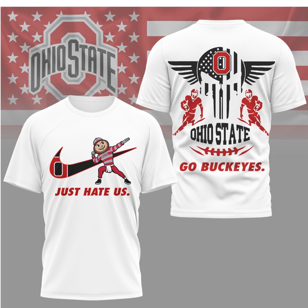 Ohio State Buckeyes “Just Hate Us” Brutus Dabbing NCAA Rivalry T Shirt Ohio State Buckeyes “Just Hate Us” Brutus Dabbing NCAA Rivalry T Shirt
