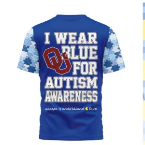 Oklahoma Sooners I Wear Blue For Autism Awareness T Shirt