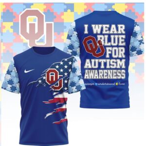 Oklahoma Sooners I Wear Blue For Autism Awareness T Shirt