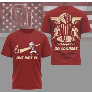 Oklahoma Sooners Just Hate Us Dabbing Player & Winged Skull T Shirt Oklahoma Sooners Just Hate Us Dabbing Player & Winged Skull T Shirt