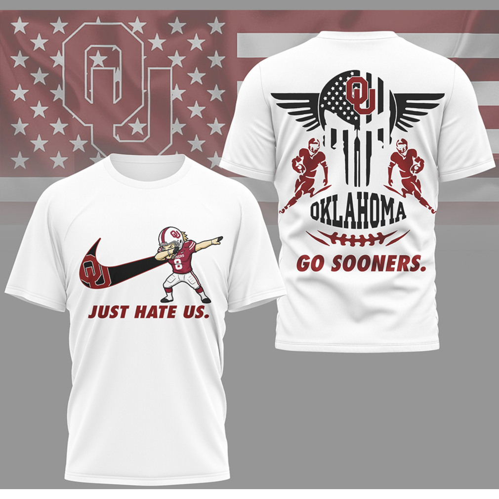 Oklahoma Sooners Just Hate Us Dabbing Player & Winged Skull T Shirt Oklahoma Sooners Just Hate Us Dabbing Player & Winged Skull T Shirt