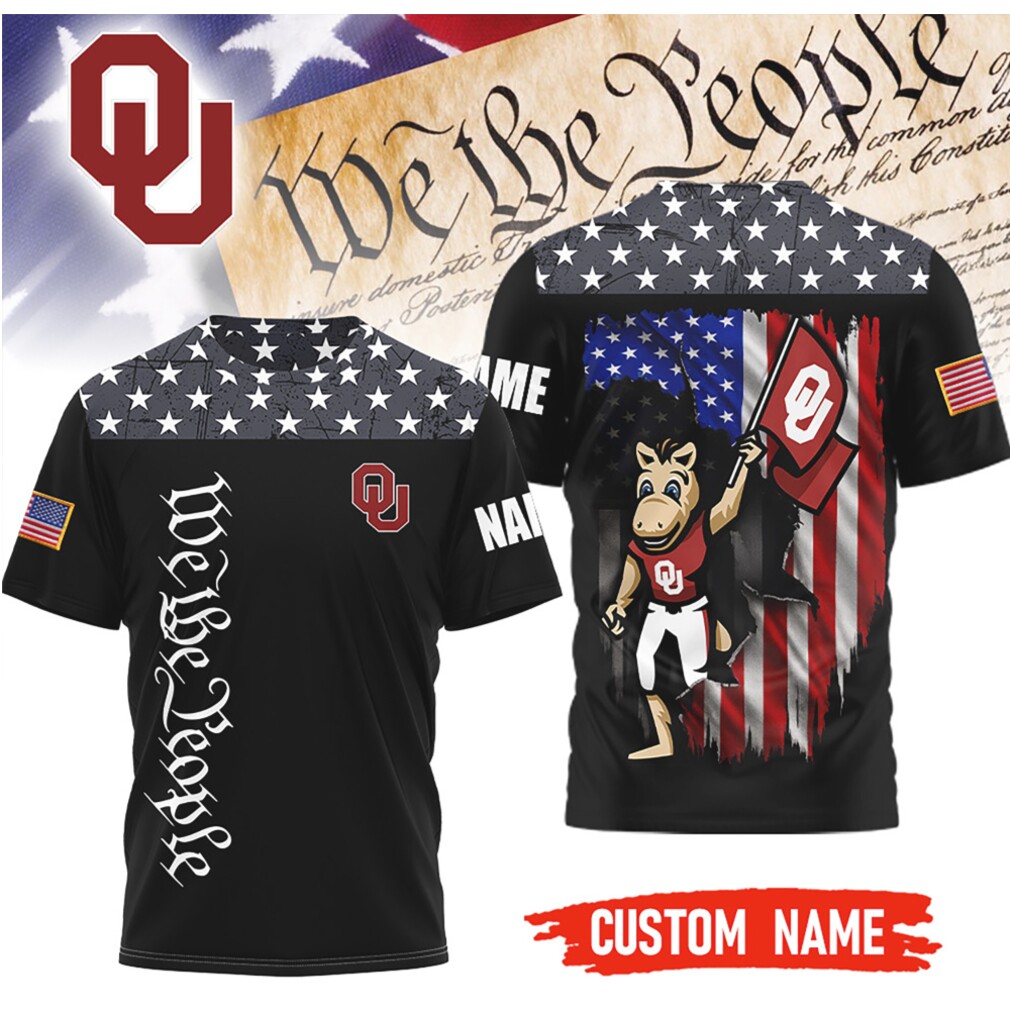 Oklahoma Sooners Personalized We The People American Flag Mascot T Shirt Oklahoma Sooners Personalized We The People American Flag Mascot T Shirt