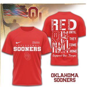 Oklahoma Sooners R.E.D. Remember Everyone Deployed Military Anchor T Shirt