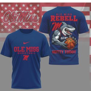 Ole Miss Rebels Basketball Hotty Toddy Shark Mascot T Shirt