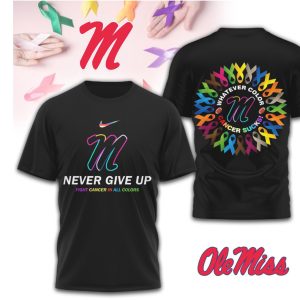 Ole Miss Rebels Cancer Awareness Whatever Color Support Navy Red Fan T Shirt