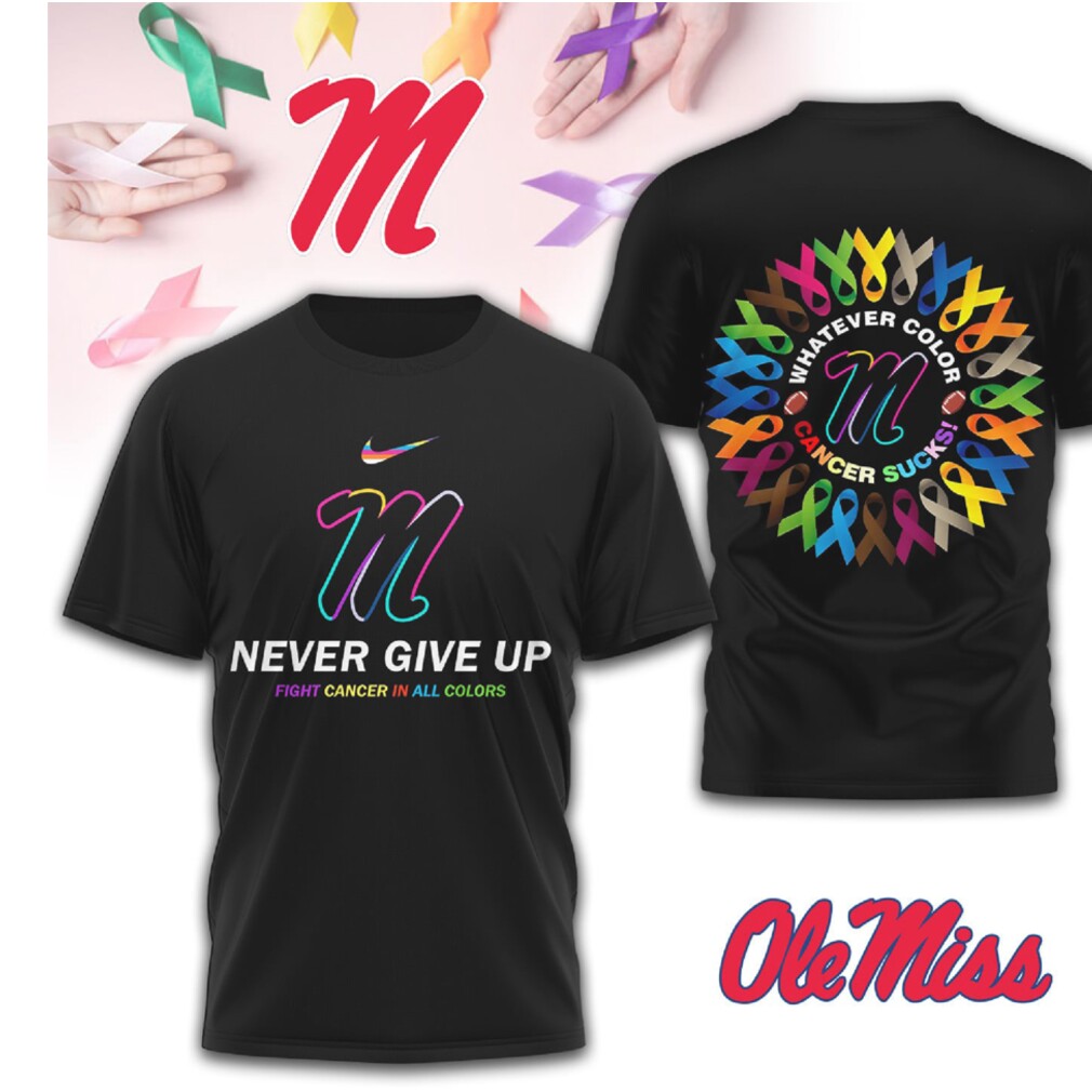 Ole Miss Rebels Cancer Awareness Whatever Color Support Navy Red Fan T Shirt Ole Miss Rebels Cancer Awareness Whatever Color Support Navy Red Fan T Shirt