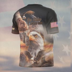 One Nation Under God Eagle Army Dog Tags Military T Shirt
