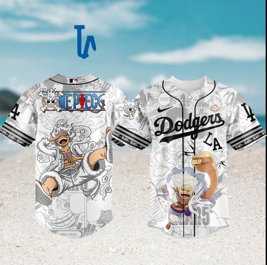 One Piece Luffy Gear 5 Dodgers Baseball Anime T Shirt One Piece Luffy Gear 5 Dodgers Baseball Anime T Shirt