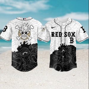 One Piece Monkey D. Luffy Gear 5 x Boston Red Sox Custom Baseball Sun God Nika T Shirt One Piece Monkey D. Luffy Gear 5 x Boston Red Sox Custom Baseball Sun God Nika T Shirt