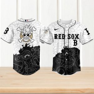 One Piece Monkey D. Luffy Gear 5 x Boston Red Sox Custom Baseball Sun God Nika T Shirt
