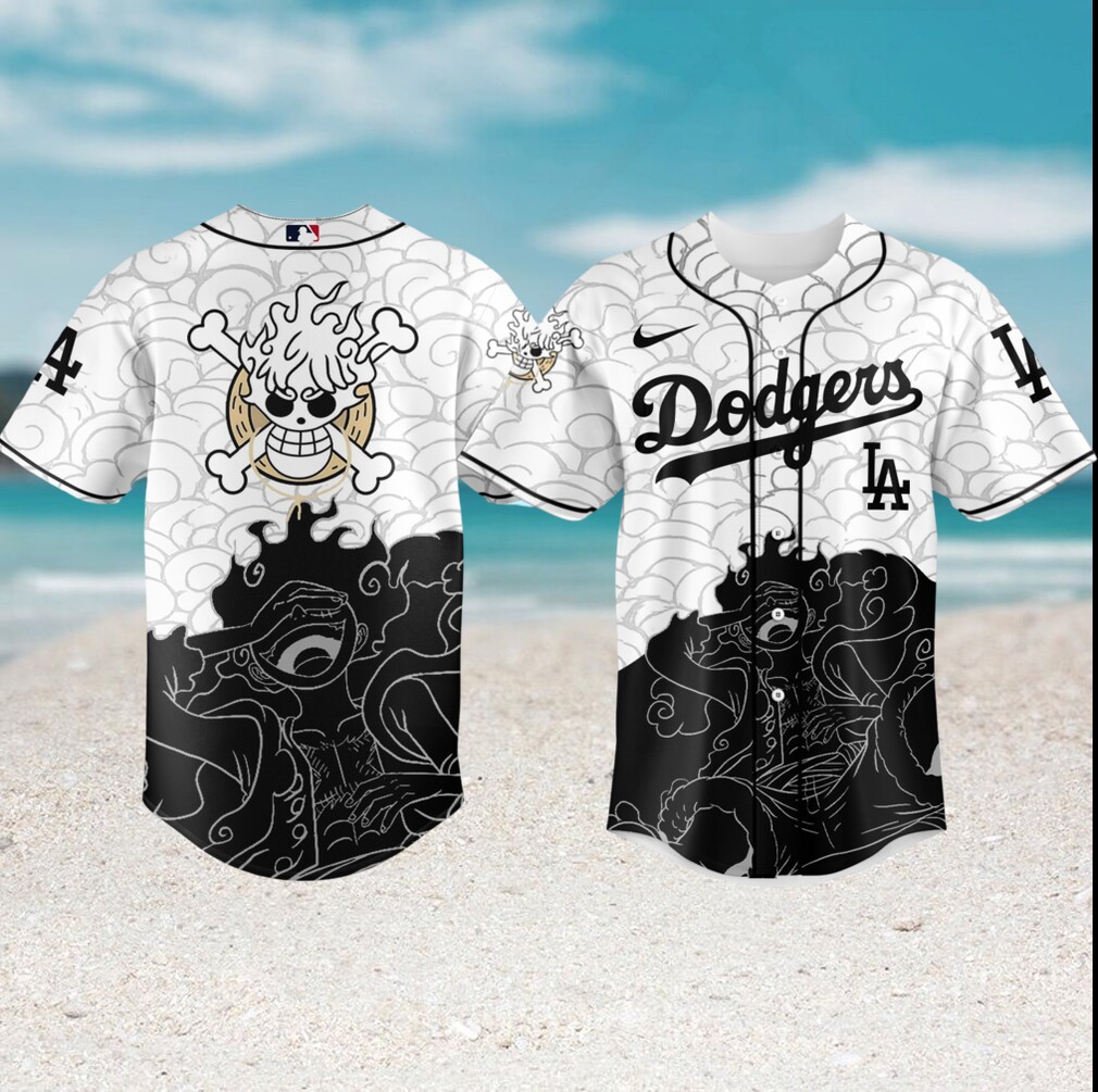 One Piece Monkey D. Luffy Gear 5 x LA Dodgers Custom Baseball Sun God Nika T Shirt One Piece Monkey D. Luffy Gear 5 x LA Dodgers Custom Baseball Sun God Nika T Shirt