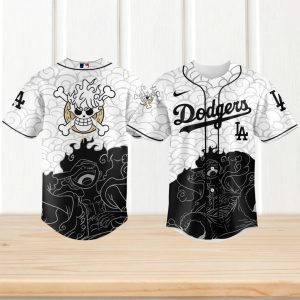 One Piece Monkey D. Luffy Gear 5 x LA Dodgers Custom Baseball Sun God Nika T Shirt