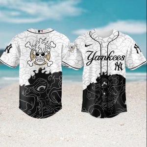 One Piece Monkey D. Luffy Gear 5 x NY Yankees Custom Baseball Sun God Nika T Shirt One Piece Monkey D. Luffy Gear 5 x NY Yankees Custom Baseball Sun God Nika T Shirt