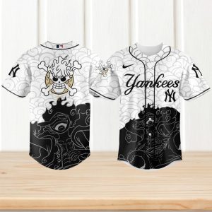 One Piece Monkey D. Luffy Gear 5 x NY Yankees Custom Baseball Sun God Nika T Shirt