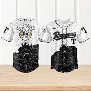 One Piece Monkey D. Luffy Gear 5 x Texas Rangers Custom Baseball Sun God Nika T Shirt