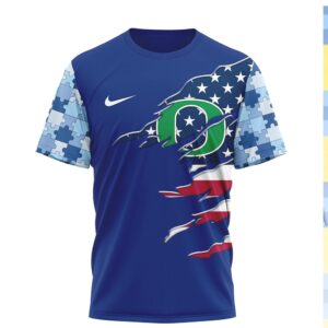 Oregon Ducks I Wear Blue For Autism Awareness T Shirt