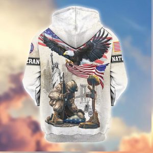 Patriotic Kneeling Soldier Eagle Statue of Liberty 3D Veteran Hoodie Patriotic Kneeling Soldier Eagle Statue of Liberty 3D Veteran Hoodie