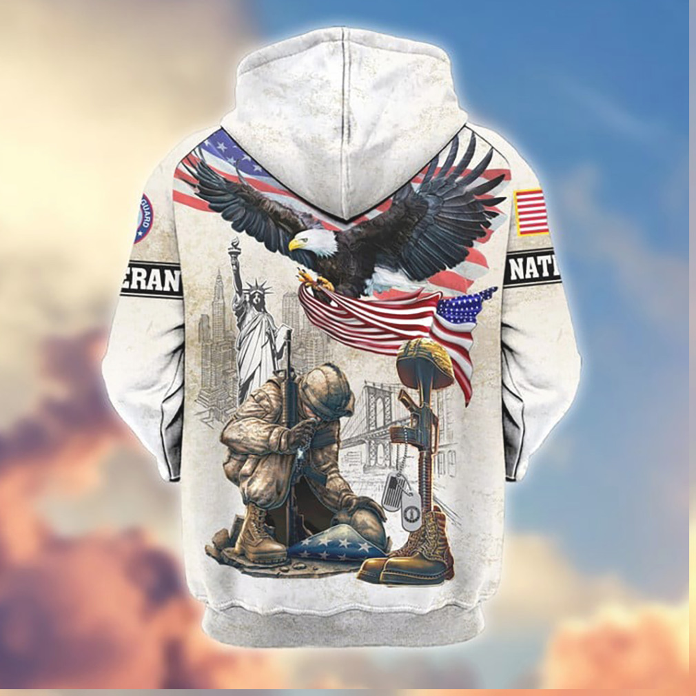Patriotic Kneeling Soldier Eagle Statue of Liberty 3D Veteran Hoodie Patriotic Kneeling Soldier Eagle Statue of Liberty 3D Veteran Hoodie