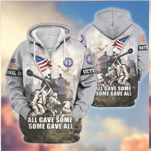 Patriotic Veteran All Gave Some Tank Battlefield 3D Zip Hoodie