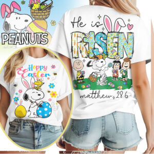 Peanuts Snoopy He Is Risen Religious Easter Matthew 28 6 T Shirt