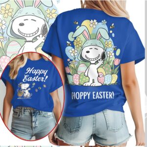 Peanuts Snoopy Hoppy Easter Bunny Suit Easter Egg Hunt T Shirt