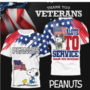 Peanuts Snoopy Salute to Service Thank You Veterans USA Flag Shirt Peanuts Snoopy Salute to Service Thank You Veterans USA Flag Shirt