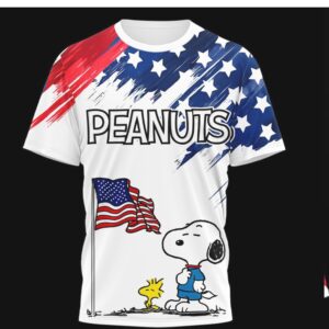 Peanuts Snoopy Salute to Service Thank You Veterans USA Flag Shirt