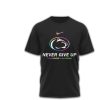 Ohio State Buckeyes Never Give Up Cancer Awareness Black Scarlet Football T Shirt Ohio State Buckeyes Never Give Up Cancer Awareness Black Scarlet Football T Shirt