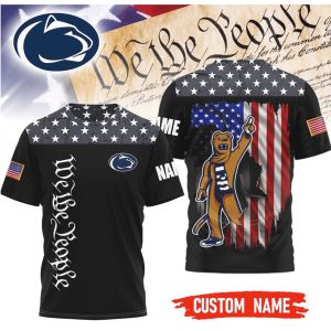 Penn State Nittany Lions Custom Name We The People American Flag T Shirt