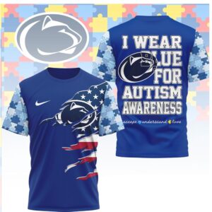 Penn State Nittany Lions I Wear Blue For Autism Awareness T Shirt