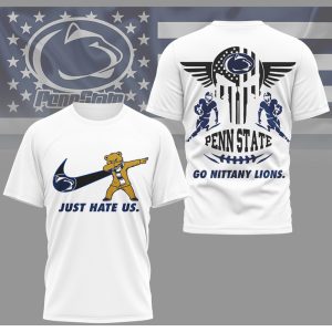 Penn State Nittany Lions “Just Hate Us” Dabbing Mascot Graphic T Shirt