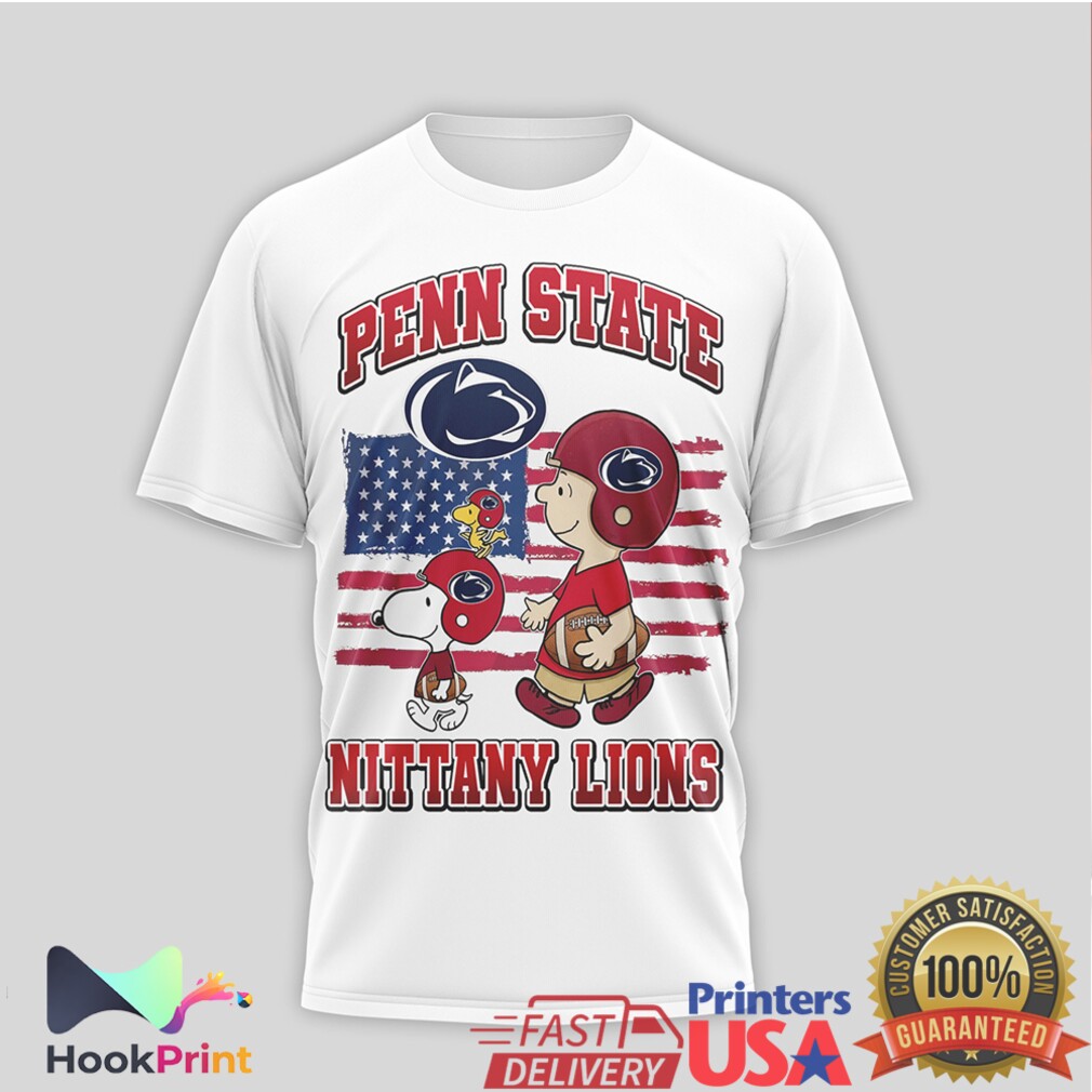 Penn State Nittany Lions Snoopy Charlie Brown Patriotic Football T Shirt Penn State Nittany Lions Snoopy Charlie Brown Patriotic Football T Shirt