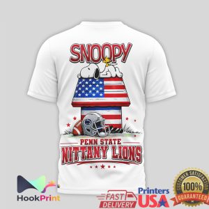 Penn State Nittany Lions Snoopy Charlie Brown Patriotic Football T Shirt