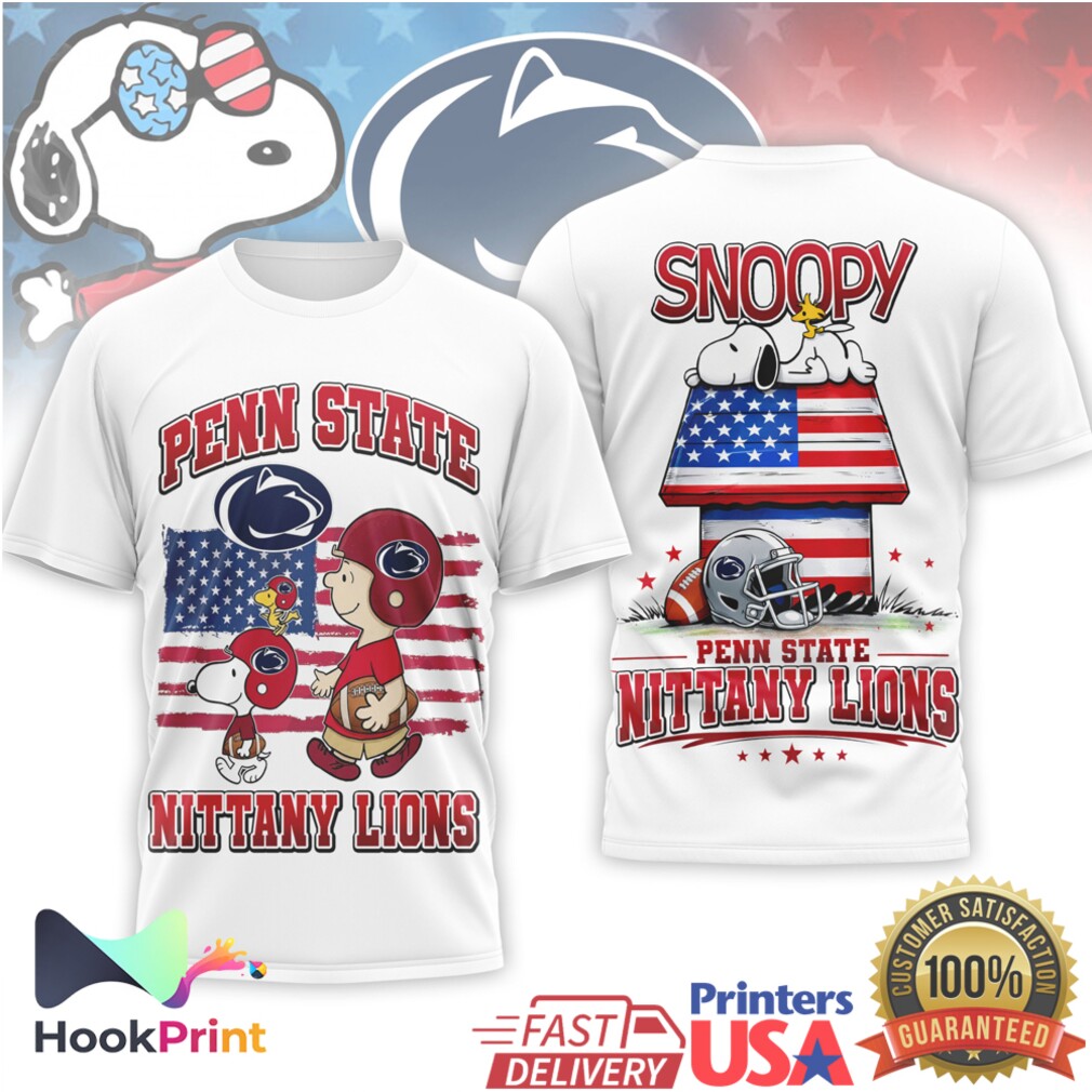 Penn State Nittany Lions Snoopy Charlie Brown Patriotic Football T Shirt Penn State Nittany Lions Snoopy Charlie Brown Patriotic Football T Shirt
