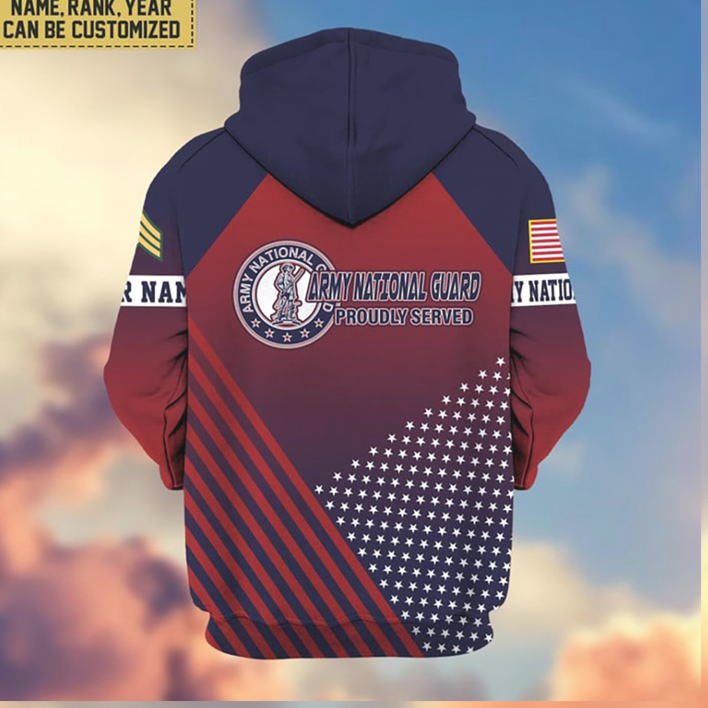 Personalized Army National Guard Proudly Served Red Blue 3D Hoodie Personalized Army National Guard Proudly Served Red Blue 3D Hoodie