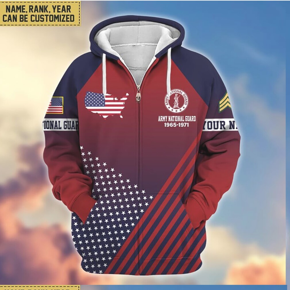 Personalized Army National Guard Proudly Served Red Blue 3D Hoodie Personalized Army National Guard Proudly Served Red Blue 3D Hoodie