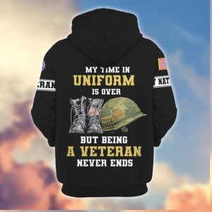 Personalized Army National Guard Veteran Never Ends 3D Zip Hoodie Personalized Army National Guard Veteran Never Ends 3D Zip Hoodie