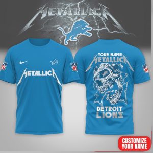 Personalized Detroit Lions x Metallica Skull Custom Name Shirt Personalized Detroit Lions x Metallica Skull Custom Name Shirt