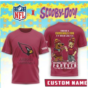 Personalized NFL Arizona Cardinals x Scooby Doo Yesterday Today Forever T Shirt